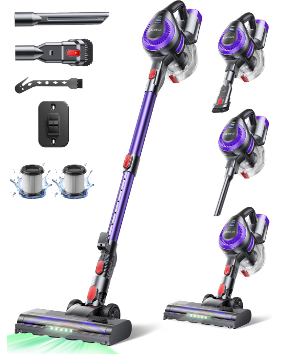 Laresar V10 Lite Cordless Stick Vacuum Cleaner for Home, Pet Hair, Carpet, Hard Floor