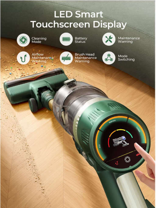 Laresar V12 Cordless Vacuum Cleaner, 2H Fast Charge 600W 65KPa Strong Suction, 80Mins Runtime Stick Vacuum for Carpet Hard Floor Pet Hair