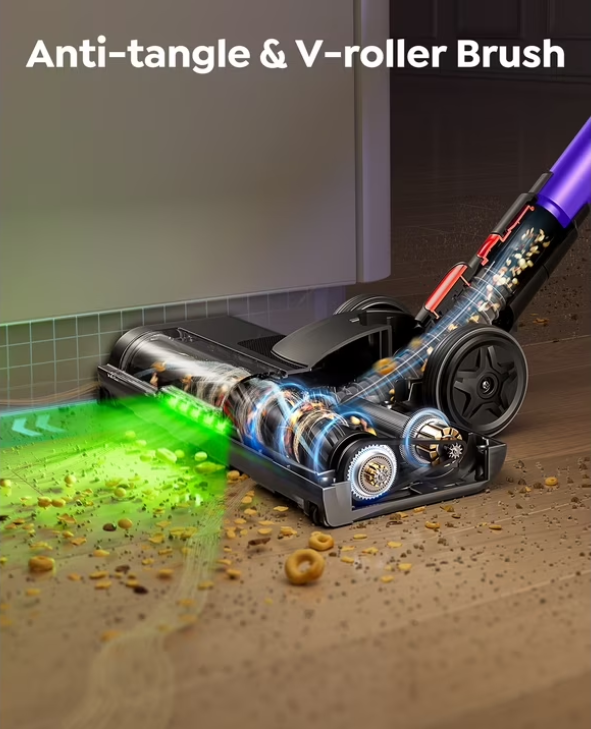 Buture VC100 Cordless Stick Vacuum Cleaner, 500W 48KPa Strong Suction, 55-Min Runtime Lightweight for Pet Hair Carpet HardFloor