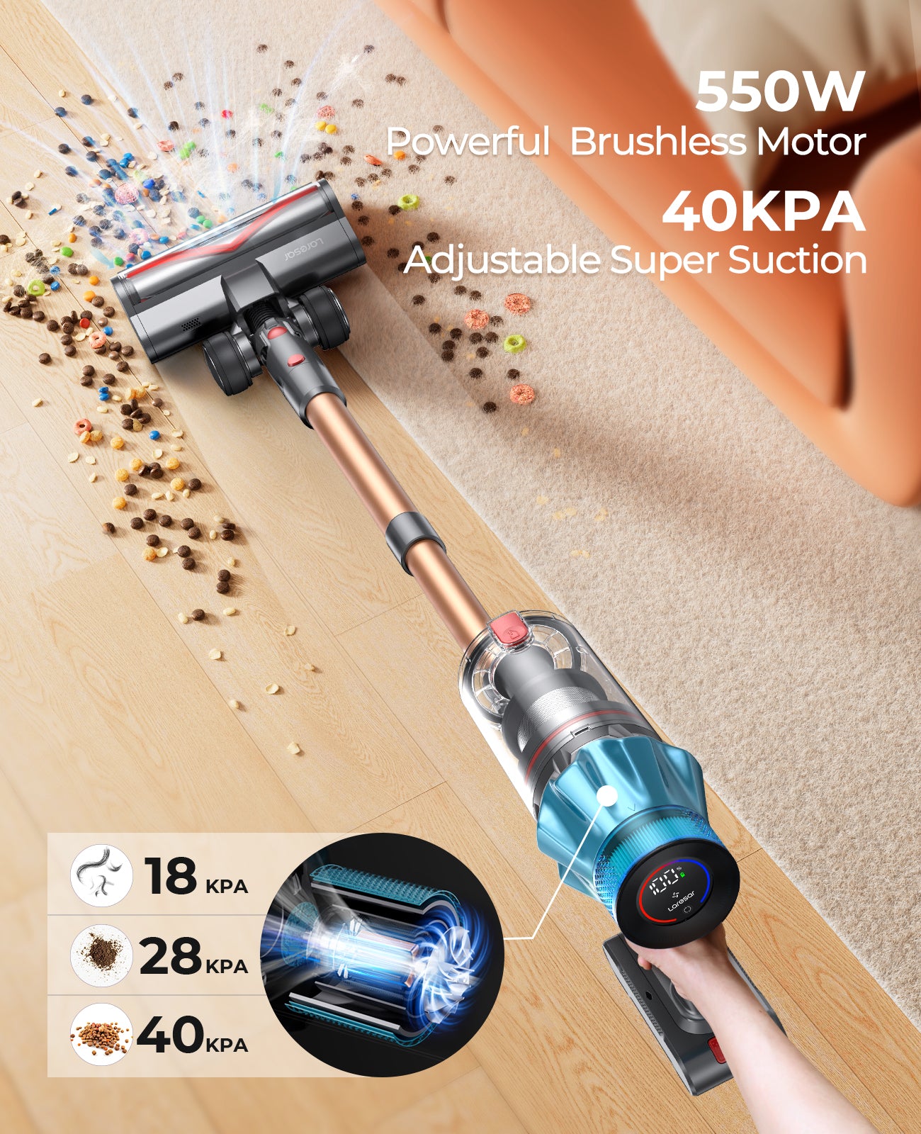 Laresar Ultra 7 Cordless Stick Vacuum